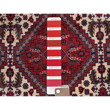 Load image into Gallery viewer, 9&#39;10&quot;x13&#39; Scarlet Red, Afghan Khamyab With Geometric Design, Hand Knotted, Soft And Velvety Wool, Vegetable Dyes, Oriental Rug FWR4596