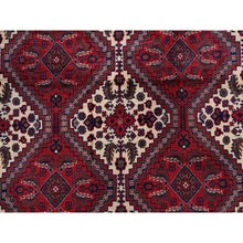 Load image into Gallery viewer, 9&#39;10&quot;x13&#39; Scarlet Red, Afghan Khamyab With Geometric Design, Hand Knotted, Soft And Velvety Wool, Vegetable Dyes, Oriental Rug FWR4596