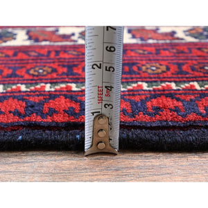 9'10"x13' Scarlet Red, Afghan Khamyab With Geometric Design, Hand Knotted, Soft And Velvety Wool, Vegetable Dyes, Oriental Rug FWR4596