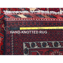 Load image into Gallery viewer, 9&#39;10&quot;x13&#39; Scarlet Red, Afghan Khamyab With Geometric Design, Hand Knotted, Soft And Velvety Wool, Vegetable Dyes, Oriental Rug FWR4596