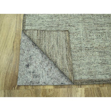 Load image into Gallery viewer, 10&#39;x10&#39; Caramel Brown, Hand Knotted, Oxidized And Distressed Grass Design With Exposed Warps, Organic Wool, Square, Oriental Rug FWR460206