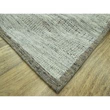 Load image into Gallery viewer, 10&#39;x10&#39; Caramel Brown, Hand Knotted, Oxidized And Distressed Grass Design With Exposed Warps, Organic Wool, Square, Oriental Rug FWR460206