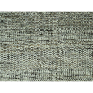10'x10' Caramel Brown, Hand Knotted, Oxidized And Distressed Grass Design With Exposed Warps, Organic Wool, Square, Oriental Rug FWR460206
