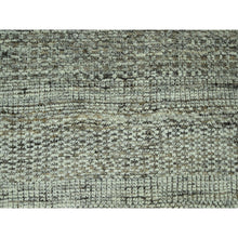 Load image into Gallery viewer, 10&#39;x10&#39; Caramel Brown, Hand Knotted, Oxidized And Distressed Grass Design With Exposed Warps, Organic Wool, Square, Oriental Rug FWR460206