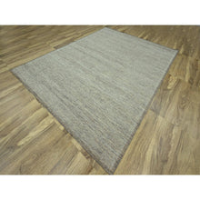 Load image into Gallery viewer, 9&#39;2&quot;x12&#39; Umber Brown With Beige, Hand Knotted, Oxidized And Distressed Grass Design With Exposed Warps, Natural Wool, Oriental Rug FWR460212