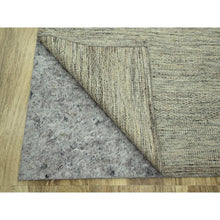 Load image into Gallery viewer, 9&#39;2&quot;x12&#39; Umber Brown With Beige, Hand Knotted, Oxidized And Distressed Grass Design With Exposed Warps, Natural Wool, Oriental Rug FWR460212