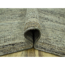 Load image into Gallery viewer, 9&#39;2&quot;x12&#39; Umber Brown With Beige, Hand Knotted, Oxidized And Distressed Grass Design With Exposed Warps, Natural Wool, Oriental Rug FWR460212