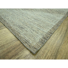 Load image into Gallery viewer, 9&#39;2&quot;x12&#39; Umber Brown With Beige, Hand Knotted, Oxidized And Distressed Grass Design With Exposed Warps, Natural Wool, Oriental Rug FWR460212