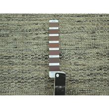 Load image into Gallery viewer, 9&#39;2&quot;x12&#39; Umber Brown With Beige, Hand Knotted, Oxidized And Distressed Grass Design With Exposed Warps, Natural Wool, Oriental Rug FWR460212