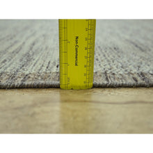 Load image into Gallery viewer, 9&#39;2&quot;x12&#39; Umber Brown With Beige, Hand Knotted, Oxidized And Distressed Grass Design With Exposed Warps, Natural Wool, Oriental Rug FWR460212