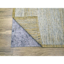 Load image into Gallery viewer, 12&#39;x14&#39;10&quot; Mustard Yellow, Oxidized And Distressed Grass Design With Exposed Warps, Organic Wool, Hand Knotted, Oversized, Xl, Oriental Rug FWR460224