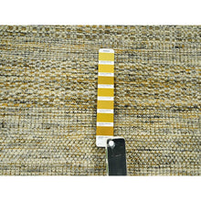 Load image into Gallery viewer, 12&#39;x14&#39;10&quot; Mustard Yellow, Oxidized And Distressed Grass Design With Exposed Warps, Organic Wool, Hand Knotted, Oversized, Xl, Oriental Rug FWR460224