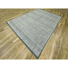 Load image into Gallery viewer, 8&#39;10&quot;x12&#39;1&quot; Imperial Blue With Ivory, Hand Knotted, Organic Wool, Oxidized Grass Design With Exposed Warps, Distressed, Oriental Rug FWR460242