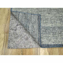 Load image into Gallery viewer, 8&#39;10&quot;x12&#39;1&quot; Imperial Blue With Ivory, Hand Knotted, Organic Wool, Oxidized Grass Design With Exposed Warps, Distressed, Oriental Rug FWR460242