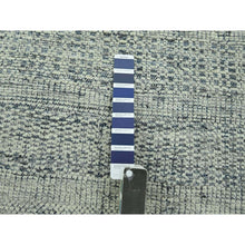 Load image into Gallery viewer, 8&#39;10&quot;x12&#39;1&quot; Imperial Blue With Ivory, Hand Knotted, Organic Wool, Oxidized Grass Design With Exposed Warps, Distressed, Oriental Rug FWR460242