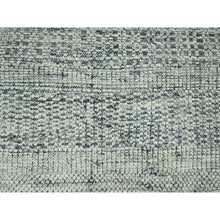 Load image into Gallery viewer, 8&#39;10&quot;x12&#39;1&quot; Imperial Blue With Ivory, Hand Knotted, Organic Wool, Oxidized Grass Design With Exposed Warps, Distressed, Oriental Rug FWR460242