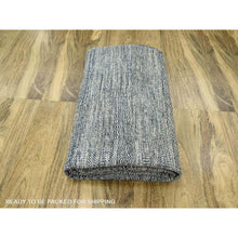 Load image into Gallery viewer, 8&#39;10&quot;x12&#39;1&quot; Imperial Blue With Ivory, Hand Knotted, Organic Wool, Oxidized Grass Design With Exposed Warps, Distressed, Oriental Rug FWR460242