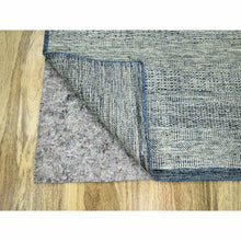 Load image into Gallery viewer, 7&#39;10&quot;x10&#39;yale Blue With Ivory, Oxidized And Distressed Grass Design With Exposed Warps, Hand Knotted, Natural Wool, Oriental Rug FWR460248