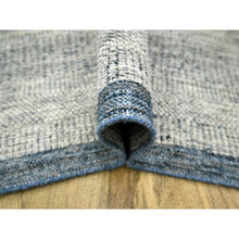 Load image into Gallery viewer, 7&#39;10&quot;x10&#39;yale Blue With Ivory, Oxidized And Distressed Grass Design With Exposed Warps, Hand Knotted, Natural Wool, Oriental Rug FWR460248