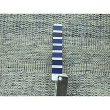 Load image into Gallery viewer, 7&#39;10&quot;x10&#39;yale Blue With Ivory, Oxidized And Distressed Grass Design With Exposed Warps, Hand Knotted, Natural Wool, Oriental Rug FWR460248