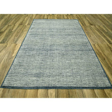 Load image into Gallery viewer, 8&#39;2&quot;x10&#39; Beacon Blue With Ivory, Oxidized And Distressed Grass Design With Exposed Warps, Pure Wool, Hand Knotted, Oriental Rug FWR460260