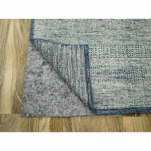 Load image into Gallery viewer, 8&#39;2&quot;x10&#39; Beacon Blue With Ivory, Oxidized And Distressed Grass Design With Exposed Warps, Pure Wool, Hand Knotted, Oriental Rug FWR460260