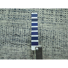 Load image into Gallery viewer, 8&#39;2&quot;x10&#39; Beacon Blue With Ivory, Oxidized And Distressed Grass Design With Exposed Warps, Pure Wool, Hand Knotted, Oriental Rug FWR460260