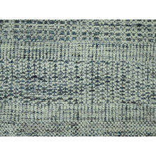 Load image into Gallery viewer, 8&#39;2&quot;x10&#39; Beacon Blue With Ivory, Oxidized And Distressed Grass Design With Exposed Warps, Pure Wool, Hand Knotted, Oriental Rug FWR460260