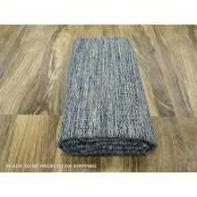 Load image into Gallery viewer, 8&#39;2&quot;x10&#39; Beacon Blue With Ivory, Oxidized And Distressed Grass Design With Exposed Warps, Pure Wool, Hand Knotted, Oriental Rug FWR460260