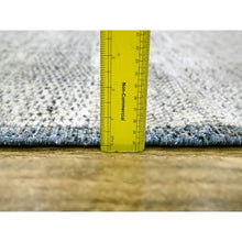 Load image into Gallery viewer, 8&#39;2&quot;x10&#39; Beacon Blue With Ivory, Oxidized And Distressed Grass Design With Exposed Warps, Pure Wool, Hand Knotted, Oriental Rug FWR460260