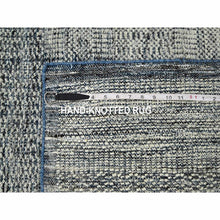 Load image into Gallery viewer, 8&#39;2&quot;x10&#39; Beacon Blue With Ivory, Oxidized And Distressed Grass Design With Exposed Warps, Pure Wool, Hand Knotted, Oriental Rug FWR460260