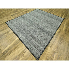 Load image into Gallery viewer, 8&#39;3&quot;x10&#39; Sable Black With Ivory, Hand Knotted, Organic Wool, Oxidized And Distressed Grass Design With Exposed Warps, Oriental Rug FWR460266