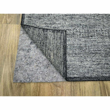 Load image into Gallery viewer, 8&#39;3&quot;x10&#39; Sable Black With Ivory, Hand Knotted, Organic Wool, Oxidized And Distressed Grass Design With Exposed Warps, Oriental Rug FWR460266