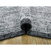 Load image into Gallery viewer, 8&#39;3&quot;x10&#39; Sable Black With Ivory, Hand Knotted, Organic Wool, Oxidized And Distressed Grass Design With Exposed Warps, Oriental Rug FWR460266