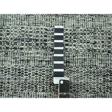 Load image into Gallery viewer, 8&#39;3&quot;x10&#39; Sable Black With Ivory, Hand Knotted, Organic Wool, Oxidized And Distressed Grass Design With Exposed Warps, Oriental Rug FWR460266