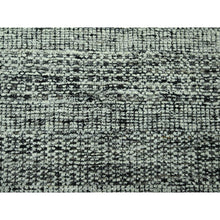 Load image into Gallery viewer, 8&#39;3&quot;x10&#39; Sable Black With Ivory, Hand Knotted, Organic Wool, Oxidized And Distressed Grass Design With Exposed Warps, Oriental Rug FWR460266