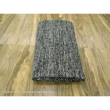 Load image into Gallery viewer, 8&#39;3&quot;x10&#39; Sable Black With Ivory, Hand Knotted, Organic Wool, Oxidized And Distressed Grass Design With Exposed Warps, Oriental Rug FWR460266