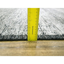 Load image into Gallery viewer, 8&#39;3&quot;x10&#39; Sable Black With Ivory, Hand Knotted, Organic Wool, Oxidized And Distressed Grass Design With Exposed Warps, Oriental Rug FWR460266