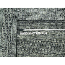 Load image into Gallery viewer, 8&#39;3&quot;x10&#39; Sable Black With Ivory, Hand Knotted, Organic Wool, Oxidized And Distressed Grass Design With Exposed Warps, Oriental Rug FWR460266