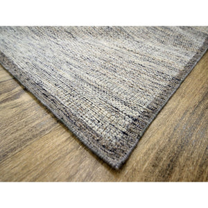 8'3"x10'1" Beige With Brown, Oxidized And Distressed Grass Design With Exposed Warps, Natural Wool, Hand Knotted, Oriental Rug FWR460272