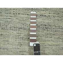 Load image into Gallery viewer, 8&#39;3&quot;x10&#39;1&quot; Beige With Brown, Oxidized And Distressed Grass Design With Exposed Warps, Natural Wool, Hand Knotted, Oriental Rug FWR460272