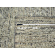 Load image into Gallery viewer, 8&#39;3&quot;x10&#39;1&quot; Beige With Brown, Oxidized And Distressed Grass Design With Exposed Warps, Natural Wool, Hand Knotted, Oriental Rug FWR460272