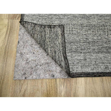 Load image into Gallery viewer, 10&#39;x14&#39; Caviar Black With Ivory, Hand Knotted, Organic Wool, Distressed, Oxidized Grass Design With Exposed Warps, Oriental Rug FWR460278