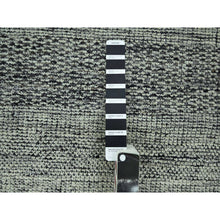 Load image into Gallery viewer, 10&#39;x14&#39; Caviar Black With Ivory, Hand Knotted, Organic Wool, Distressed, Oxidized Grass Design With Exposed Warps, Oriental Rug FWR460278