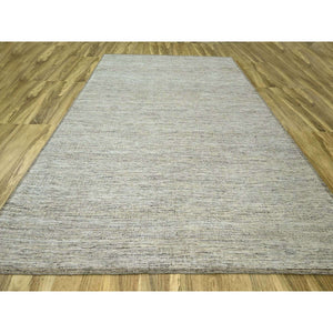 10'3"x13'9" Beige And Brown, Oxidized And Distressed Grass Design With Exposed Warps, Hand Knotted, 100% Wool, Oriental Rug FWR460284