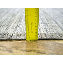 Load image into Gallery viewer, 10&#39;3&quot;x13&#39;9&quot; Beige And Brown, Oxidized And Distressed Grass Design With Exposed Warps, Hand Knotted, 100% Wool, Oriental Rug FWR460284