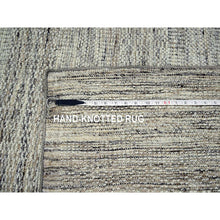 Load image into Gallery viewer, 10&#39;3&quot;x13&#39;9&quot; Beige And Brown, Oxidized And Distressed Grass Design With Exposed Warps, Hand Knotted, 100% Wool, Oriental Rug FWR460284