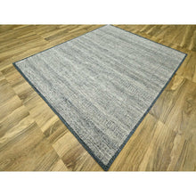 Load image into Gallery viewer, 8&#39;2&quot;x10&#39; Midnight Blue And Ivory, Hand Knotted, 100% Wool, Oxidized And Distressed Grass Design With Exposed Warps, Oriental Rug FWR460296