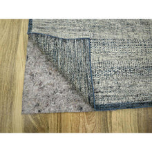 Load image into Gallery viewer, 8&#39;2&quot;x10&#39; Midnight Blue And Ivory, Hand Knotted, 100% Wool, Oxidized And Distressed Grass Design With Exposed Warps, Oriental Rug FWR460296