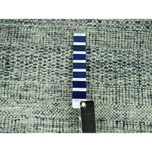 Load image into Gallery viewer, 8&#39;2&quot;x10&#39; Midnight Blue And Ivory, Hand Knotted, 100% Wool, Oxidized And Distressed Grass Design With Exposed Warps, Oriental Rug FWR460296